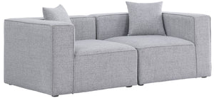Cube Linen Textured Fabric / Engineered Wood / Foam Contemporary Grey Durable Linen Textured Modular Sofa - 72" W x 36" D x 26" H