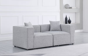 Cube Linen Textured Fabric / Engineered Wood / Foam Contemporary Grey Durable Linen Textured Modular Sofa - 72" W x 36" D x 26" H