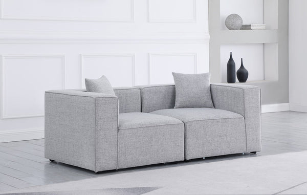 Cube Linen Textured Fabric / Engineered Wood / Foam Contemporary Grey Durable Linen Textured Modular Sofa - 72" W x 36" D x 26" H