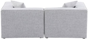 Cube Linen Textured Fabric / Engineered Wood / Foam Contemporary Grey Durable Linen Textured Modular Sofa - 72" W x 36" D x 26" H