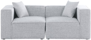 Cube Linen Textured Fabric / Engineered Wood / Foam Contemporary Grey Durable Linen Textured Modular Sofa - 72" W x 36" D x 26" H
