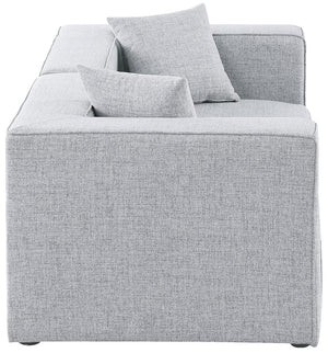 Cube Linen Textured Fabric / Engineered Wood / Foam Contemporary Grey Durable Linen Textured Modular Sofa - 72" W x 36" D x 26" H