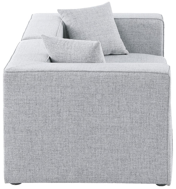 Cube Linen Textured Fabric / Engineered Wood / Foam Contemporary Grey Durable Linen Textured Modular Sofa - 72" W x 36" D x 26" H