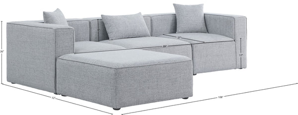 Cube Linen Textured Fabric / Engineered Wood / Foam Contemporary Grey Durable Linen Textured Modular Sectional - 108" W x 72" D x 26" H