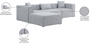 Cube Linen Textured Fabric / Engineered Wood / Foam Contemporary Grey Durable Linen Textured Modular Sectional - 108" W x 72" D x 26" H