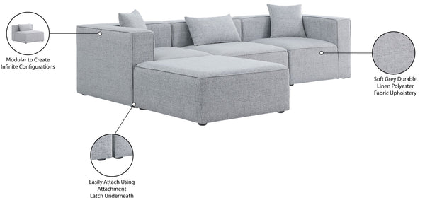 Cube Linen Textured Fabric / Engineered Wood / Foam Contemporary Grey Durable Linen Textured Modular Sectional - 108" W x 72" D x 26" H