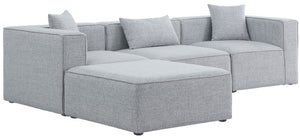 Cube Linen Textured Fabric / Engineered Wood / Foam Contemporary Grey Durable Linen Textured Modular Sectional - 108" W x 72" D x 26" H