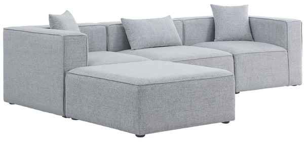 Cube Linen Textured Fabric / Engineered Wood / Foam Contemporary Grey Durable Linen Textured Modular Sectional - 108" W x 72" D x 26" H