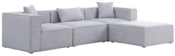 Cube Linen Textured Fabric / Engineered Wood / Foam Contemporary Grey Durable Linen Textured Modular Sectional - 108" W x 72" D x 26" H