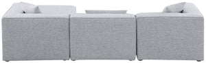 Cube Linen Textured Fabric / Engineered Wood / Foam Contemporary Grey Durable Linen Textured Modular Sectional - 108" W x 72" D x 26" H