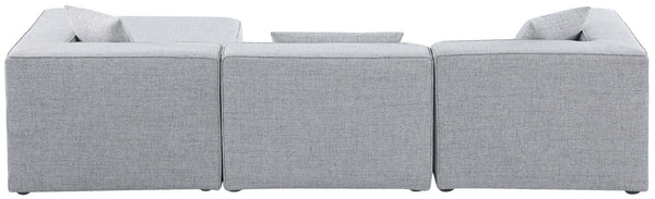 Cube Linen Textured Fabric / Engineered Wood / Foam Contemporary Grey Durable Linen Textured Modular Sectional - 108" W x 72" D x 26" H