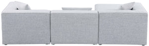Cube Linen Textured Fabric / Engineered Wood / Foam Contemporary Grey Durable Linen Textured Modular Sectional - 108" W x 72" D x 26" H