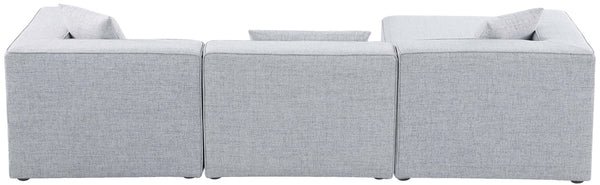 Cube Linen Textured Fabric / Engineered Wood / Foam Contemporary Grey Durable Linen Textured Modular Sectional - 108" W x 72" D x 26" H