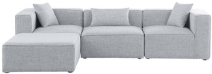 Cube Linen Textured Fabric / Engineered Wood / Foam Contemporary Grey Durable Linen Textured Modular Sectional - 108" W x 72" D x 26" H