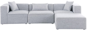 Cube Linen Textured Fabric / Engineered Wood / Foam Contemporary Grey Durable Linen Textured Modular Sectional - 108" W x 72" D x 26" H