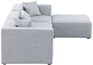 Cube Linen Textured Fabric / Engineered Wood / Foam Contemporary Grey Durable Linen Textured Modular Sectional - 108" W x 72" D x 26" H