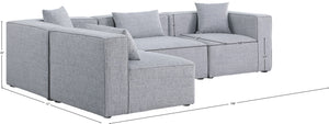 Cube Linen Textured Fabric / Engineered Wood / Foam Contemporary Grey Durable Linen Textured Modular Sectional - 108" W x 72" D x 26" H