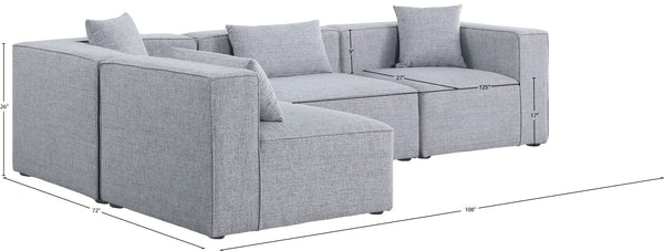Cube Linen Textured Fabric / Engineered Wood / Foam Contemporary Grey Durable Linen Textured Modular Sectional - 108" W x 72" D x 26" H