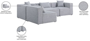 Cube Linen Textured Fabric / Engineered Wood / Foam Contemporary Grey Durable Linen Textured Modular Sectional - 108" W x 72" D x 26" H