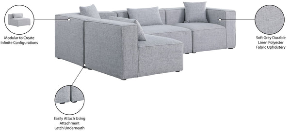 Cube Linen Textured Fabric / Engineered Wood / Foam Contemporary Grey Durable Linen Textured Modular Sectional - 108" W x 72" D x 26" H