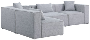 Cube Linen Textured Fabric / Engineered Wood / Foam Contemporary Grey Durable Linen Textured Modular Sectional - 108" W x 72" D x 26" H