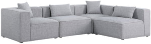 Cube Linen Textured Fabric / Engineered Wood / Foam Contemporary Grey Durable Linen Textured Modular Sectional - 108" W x 72" D x 26" H