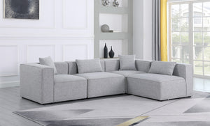 Cube Linen Textured Fabric / Engineered Wood / Foam Contemporary Grey Durable Linen Textured Modular Sectional - 108" W x 72" D x 26" H