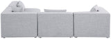 Cube Linen Textured Fabric / Engineered Wood / Foam Contemporary Grey Durable Linen Textured Modular Sectional - 108" W x 72" D x 26" H