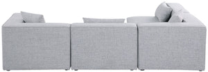 Cube Linen Textured Fabric / Engineered Wood / Foam Contemporary Grey Durable Linen Textured Modular Sectional - 108" W x 72" D x 26" H