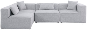 Cube Linen Textured Fabric / Engineered Wood / Foam Contemporary Grey Durable Linen Textured Modular Sectional - 108" W x 72" D x 26" H