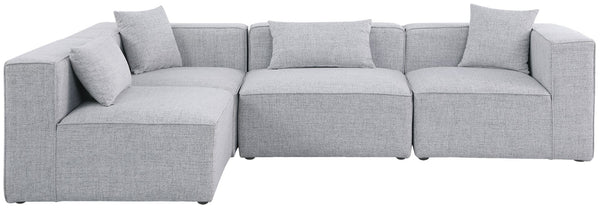 Cube Linen Textured Fabric / Engineered Wood / Foam Contemporary Grey Durable Linen Textured Modular Sectional - 108" W x 72" D x 26" H