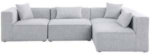 Cube Linen Textured Fabric / Engineered Wood / Foam Contemporary Grey Durable Linen Textured Modular Sectional - 108" W x 72" D x 26" H