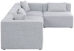 Cube Linen Textured Fabric / Engineered Wood / Foam Contemporary Grey Durable Linen Textured Modular Sectional - 108" W x 72" D x 26" H