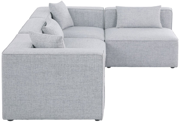 Cube Linen Textured Fabric / Engineered Wood / Foam Contemporary Grey Durable Linen Textured Modular Sectional - 108" W x 72" D x 26" H