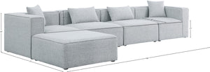Cube Linen Textured Fabric / Engineered Wood / Foam Contemporary Grey Durable Linen Textured Modular Sectional - 144" W x 72" D x 26" H