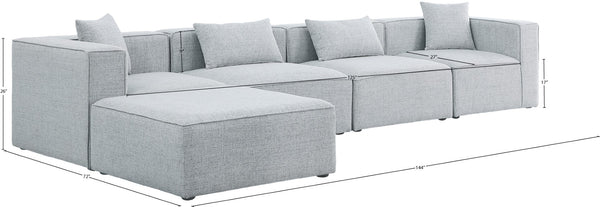 Cube Linen Textured Fabric / Engineered Wood / Foam Contemporary Grey Durable Linen Textured Modular Sectional - 144" W x 72" D x 26" H