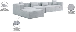 Cube Linen Textured Fabric / Engineered Wood / Foam Contemporary Grey Durable Linen Textured Modular Sectional - 144" W x 72" D x 26" H