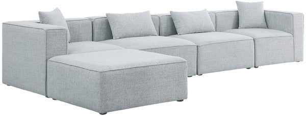Cube Linen Textured Fabric / Engineered Wood / Foam Contemporary Grey Durable Linen Textured Modular Sectional - 144" W x 72" D x 26" H
