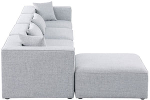 Cube Linen Textured Fabric / Engineered Wood / Foam Contemporary Grey Durable Linen Textured Modular Sectional - 144" W x 72" D x 26" H