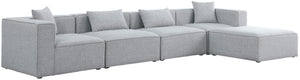 Cube Linen Textured Fabric / Engineered Wood / Foam Contemporary Grey Durable Linen Textured Modular Sectional - 144" W x 72" D x 26" H