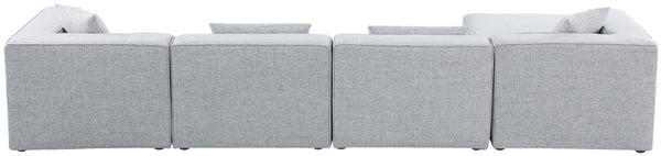Cube Linen Textured Fabric / Engineered Wood / Foam Contemporary Grey Durable Linen Textured Modular Sectional - 144" W x 72" D x 26" H