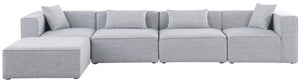 Cube Linen Textured Fabric / Engineered Wood / Foam Contemporary Grey Durable Linen Textured Modular Sectional - 144" W x 72" D x 26" H