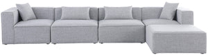 Cube Linen Textured Fabric / Engineered Wood / Foam Contemporary Grey Durable Linen Textured Modular Sectional - 144" W x 72" D x 26" H
