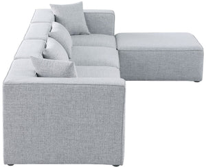 Cube Linen Textured Fabric / Engineered Wood / Foam Contemporary Grey Durable Linen Textured Modular Sectional - 144" W x 72" D x 26" H