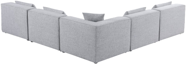 Cube Linen Textured Fabric / Engineered Wood / Foam Contemporary Grey Durable Linen Textured Modular Sectional - 108" W x 108" D x 26" H