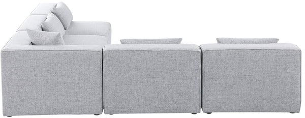 Cube Linen Textured Fabric / Engineered Wood / Foam Contemporary Grey Durable Linen Textured Modular Sectional - 108" W x 108" D x 26" H
