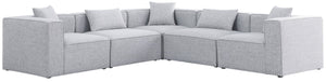 Cube Linen Textured Fabric / Engineered Wood / Foam Contemporary Grey Durable Linen Textured Modular Sectional - 108" W x 108" D x 26" H