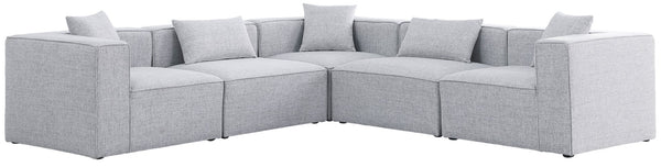 Cube Linen Textured Fabric / Engineered Wood / Foam Contemporary Grey Durable Linen Textured Modular Sectional - 108" W x 108" D x 26" H