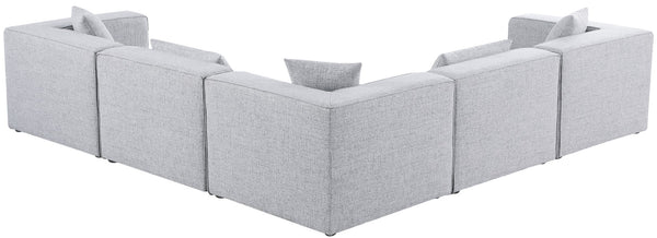 Cube Linen Textured Fabric / Engineered Wood / Foam Contemporary Grey Durable Linen Textured Modular Sectional - 108" W x 108" D x 26" H