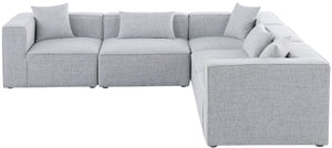 Cube Linen Textured Fabric / Engineered Wood / Foam Contemporary Grey Durable Linen Textured Modular Sectional - 108" W x 108" D x 26" H